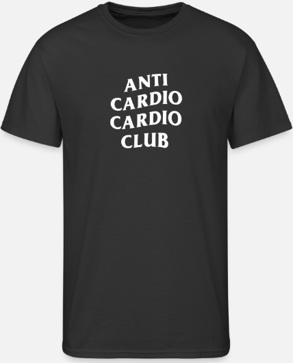T-shirt “ANTI CARDIO CARDIO CLUB” – L’ironie en mouvement