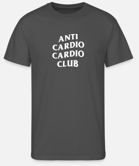 T-shirt “ANTI CARDIO CARDIO CLUB” – L’ironie en mouvement