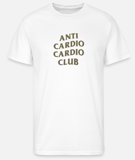 T-shirt “ANTI CARDIO CARDIO CLUB” – L’ironie en mouvement